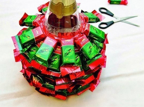 კანფეტების ნაძვის ხე - უმარტივესი ფოტოგაკვეთილით mshoblebi